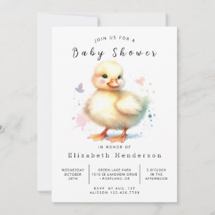 Rustic Printable Duck Baby Shower  Invitation