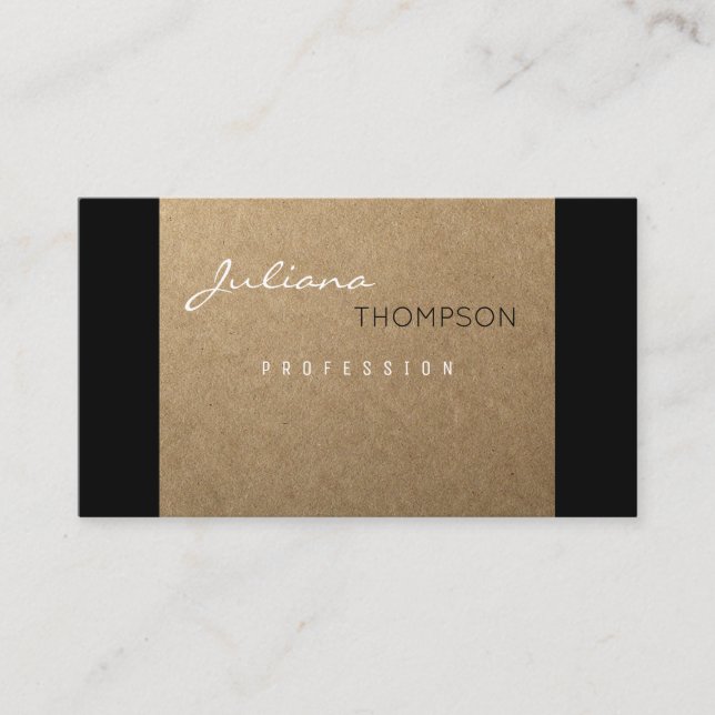 rustic prof women faux kraft business card (Front)