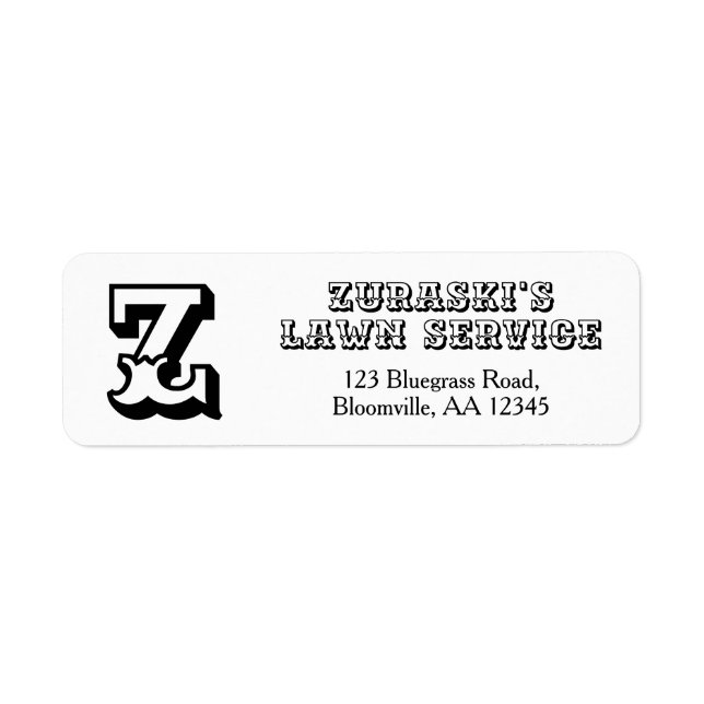 Rustic Professional Monogram Business Label (Front)