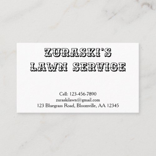 Rustic Professional Monogram Lawn Maintenance Business Card