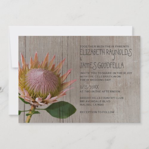 Rustic Protea Wedding Invitations