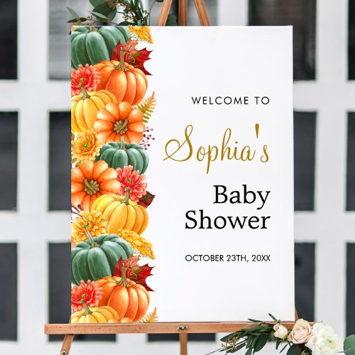 Rustic Pumkin Baby Shower Welcome Sign