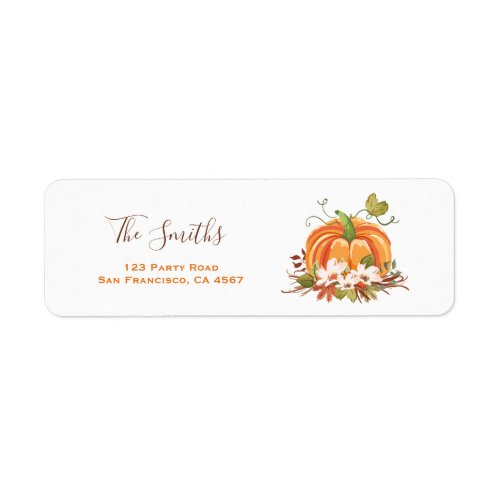 Rustic Pumpkin Address Labels Fall Autumn Neutral