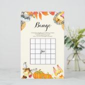 Rustic Pumpkin Animal Watercolor Bingo Game (Standing Front)
