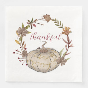 Rustic Pumpkin Autumn And Thanksgiving Paper Dinner Napkins