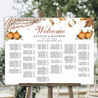 Rustic Pumpkin Autumn Wedding Alphabetical Seating