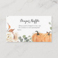 Rustic pumpkin Baby Shower - Diaper Raffle Card