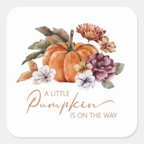 Rustic Pumpkin Baby Shower Sticker