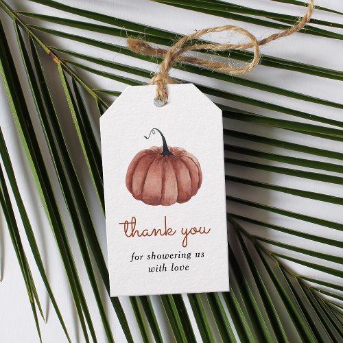 Rustic Pumpkin Baby Shower Thank You  Gift Tags