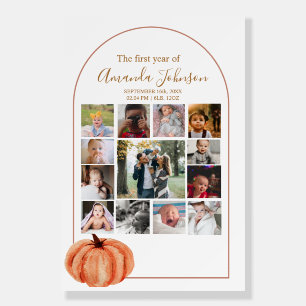 Rustic Pumpkin Bohemian Arch Guest Book Foam Board