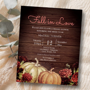Rustic Pumpkin Bridal Shower Invitation