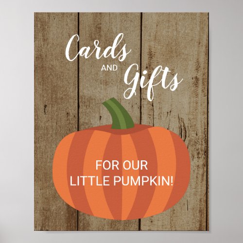 Rustic Pumpkin Cards Gifts Fall Baby Shower Sign