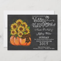 Rustic Pumpkin Chalkboard Wedding Invitation