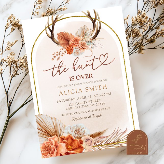 Rustic Pumpkin Coquette fall in love bridal shower Invitation (Creator Uploaded)