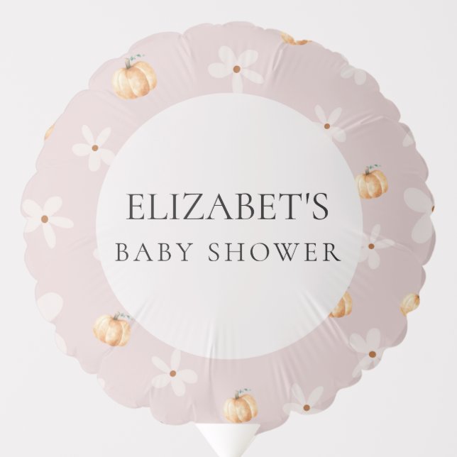 Rustic Pumpkin & Daisy Fall Baby Shower  Balloon (Front)