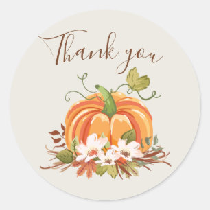 Rustic Pumpkin Envelope seal sticker Thank you