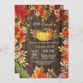 Rustic Pumpkin Fall Baby Shower Invitation (Front/Back)