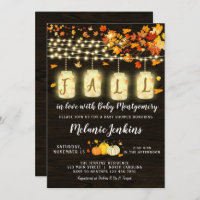 Rustic Pumpkin Fall Baby Shower Invitation