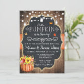 Rustic Pumpkin Fall Baby Shower Invitation (Standing Front)