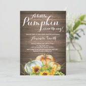 Rustic Pumpkin Fall Baby Shower Invitation (Standing Front)