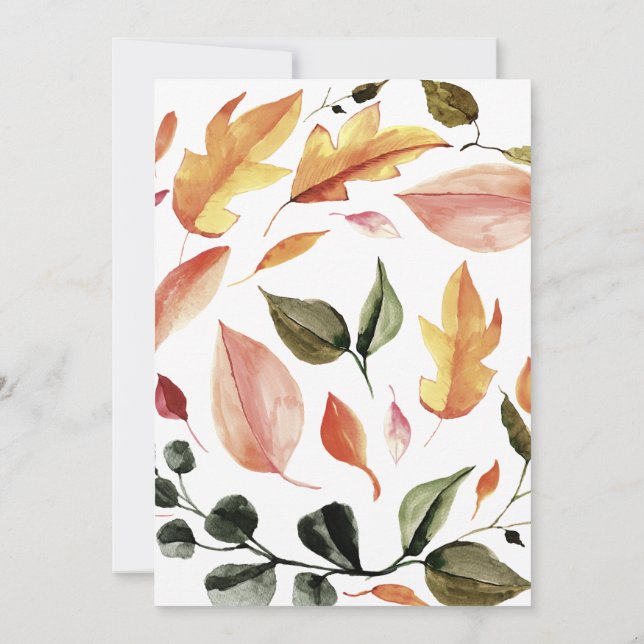 Rustic Pumpkin Fall Baby Shower Invitation (Back)