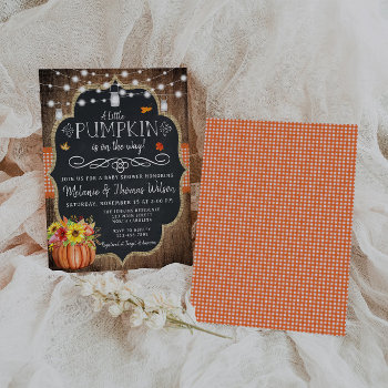 Rustic Pumpkin Fall Baby Shower Invitation by YourMainEvent at Zazzle