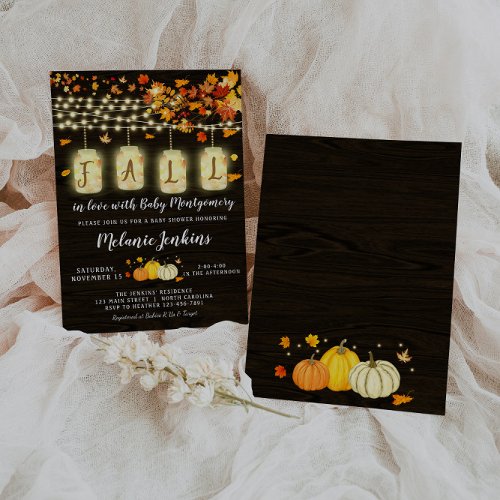 Rustic Pumpkin Fall Baby Shower Invitation