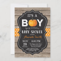 Rustic Pumpkin Fall Baby Shower Invitation Card