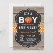 Rustic Pumpkin Fall Baby Shower Invitation Card