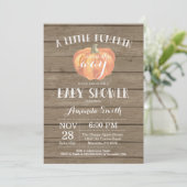 Rustic Pumpkin Fall Baby Shower Invitation Card (Standing Front)