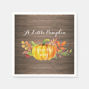 Rustic Pumpkin Fall Baby Shower Napkin