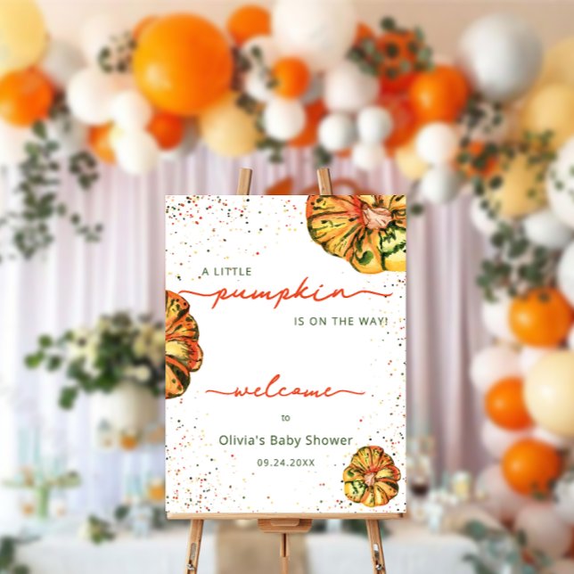 Rustic Pumpkin Fall Baby Shower Welcome Foam Board (Creator Uploaded)