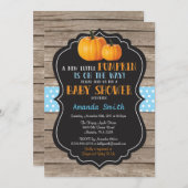 Rustic Pumpkin Fall Boy Baby Shower Invitation (Front/Back)