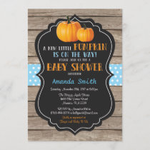 Rustic Pumpkin Fall Boy Baby Shower Invitation