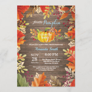 Rustic Pumpkin Fall Boy Baby Shower Invitation