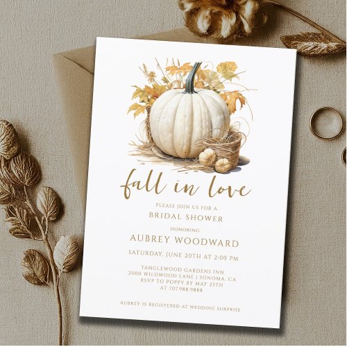 Rustic Pumpkin Fall Bridal Shower Invitation