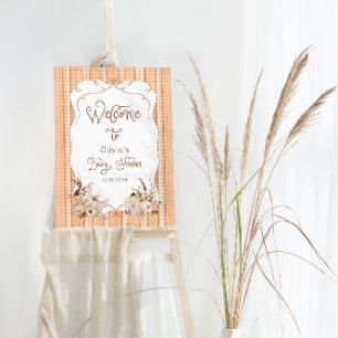 Rustic Pumpkin Fall Floral Baby Shower Welcome Foam Board