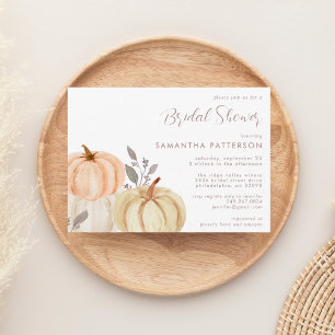 Rustic Pumpkin Fall Foliage Bridal Shower Invitation
