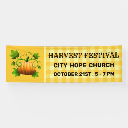 Rustic Pumpkin Fall Harvest Festival Banner