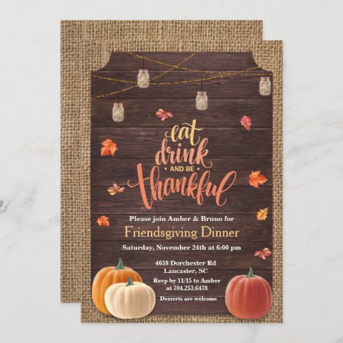 Rustic Pumpkin Fall Housewarming Invitation