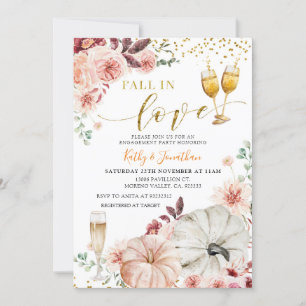 Rustic Pumpkin Fall in Love Engagement Invitation