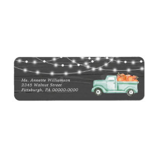 Rustic Pumpkin Fall in Love Return Address Label