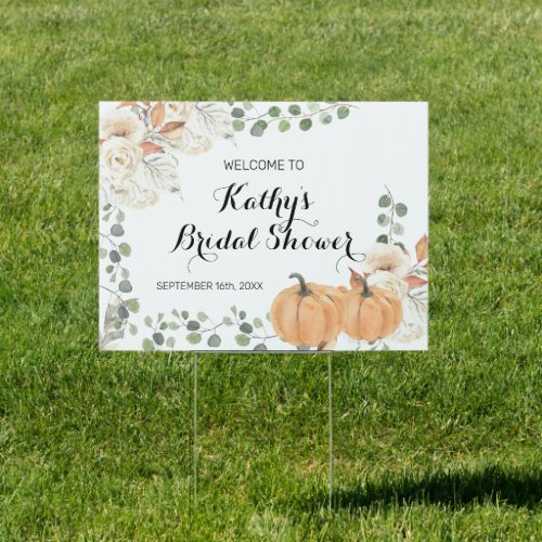 Rustic Pumpkin Fall in love Welcome Banner Sign