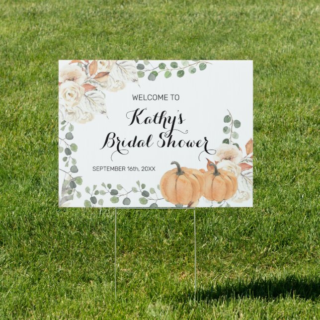 Rustic Pumpkin Fall in love Welcome Banner Sign (Insitu)