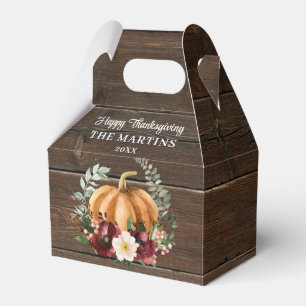 Rustic Pumpkin Fall Thanksgiving  Favor Boxes