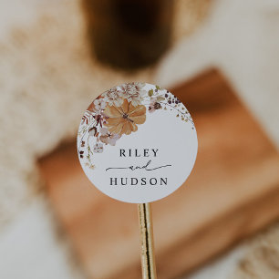 Rustic Pumpkin Fall Wedding Favor Sticker