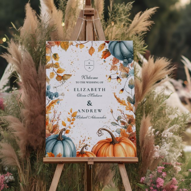 Rustic Pumpkin Fall Wedding Foam Board (Creator Uploaded)