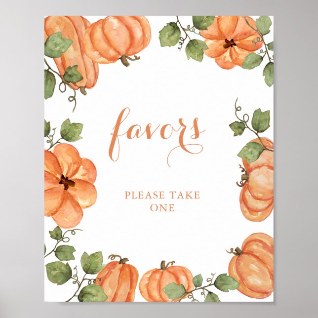 Rustic Pumpkin Favors Poster (Front)