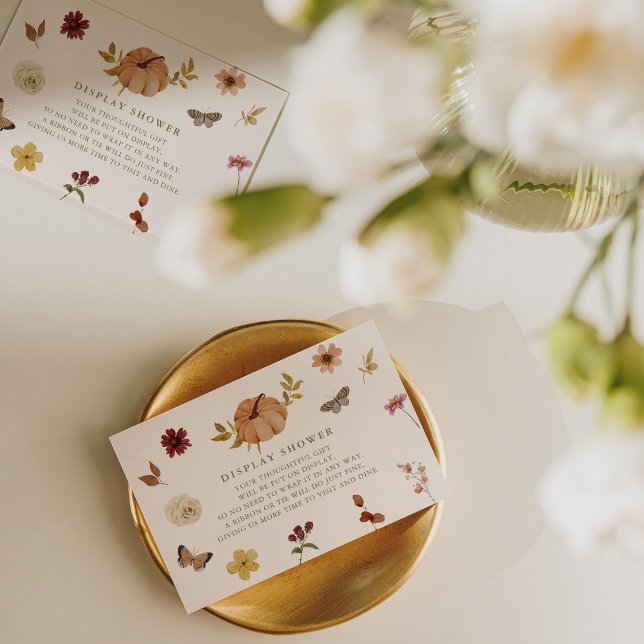 Rustic Pumpkin Flora Display Shower Enclosure Card (Creator Uploaded)