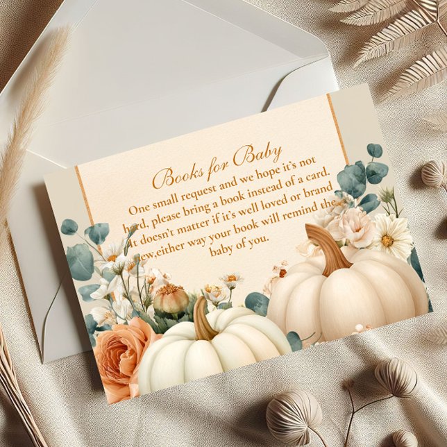 Rustic Pumpkin Floral Books for Baby  Enclosure Card (Creator Uploaded)